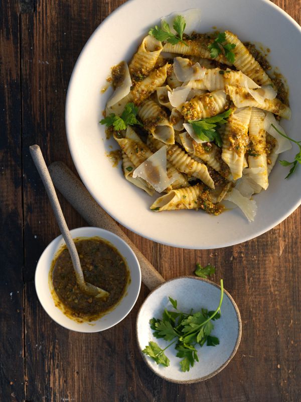 Garganelli au pesto de pistache